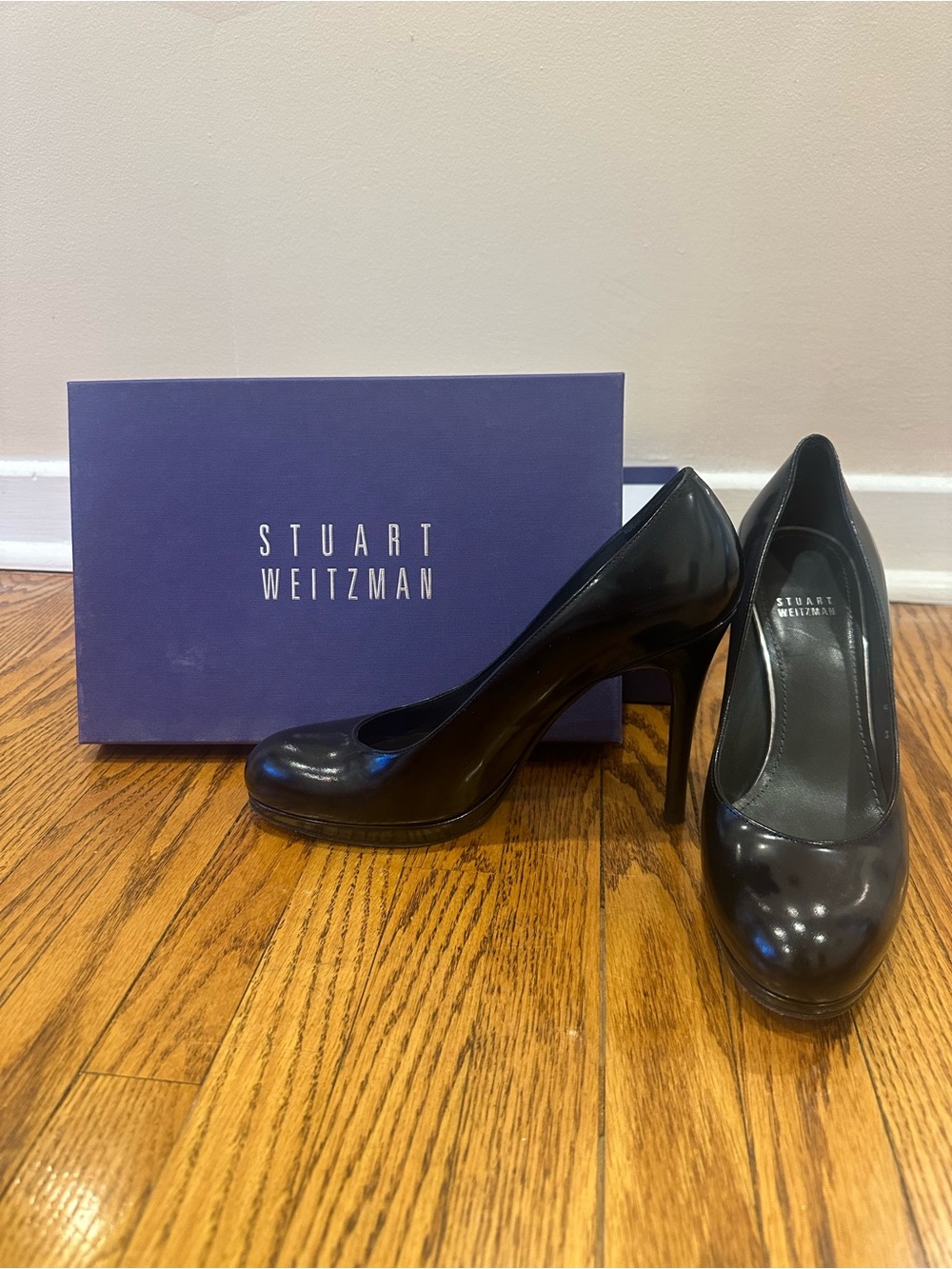 Stuart Weitzman Black Patent Platform Stiletto Pumps